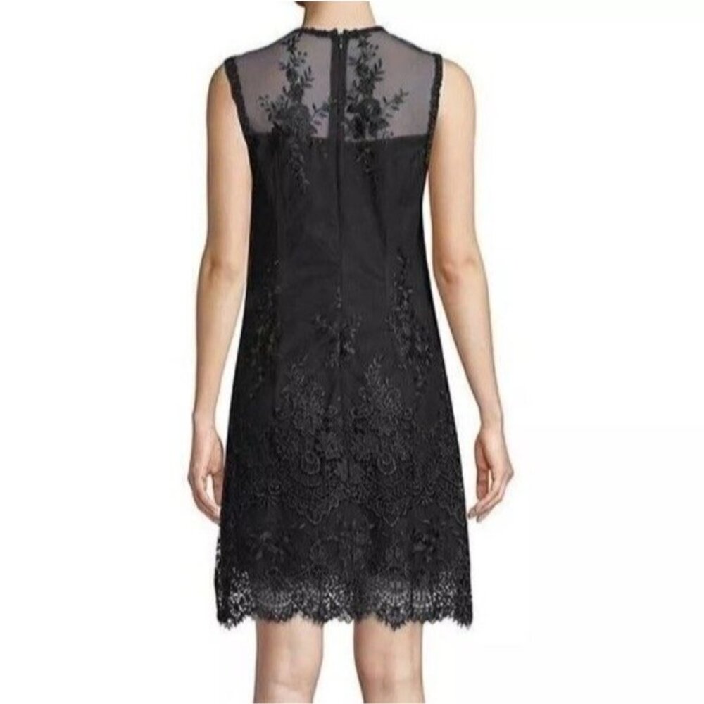 Nanette Lepore Black Spring Bloom Lace Overlay Sleeveless Cocktail Dress- Size 4 - Picture 2 of 6